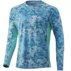 Huk Men's Icon X Tide Change LS Shirt Sea Floor Performance Fishing Shirt MEDIUM